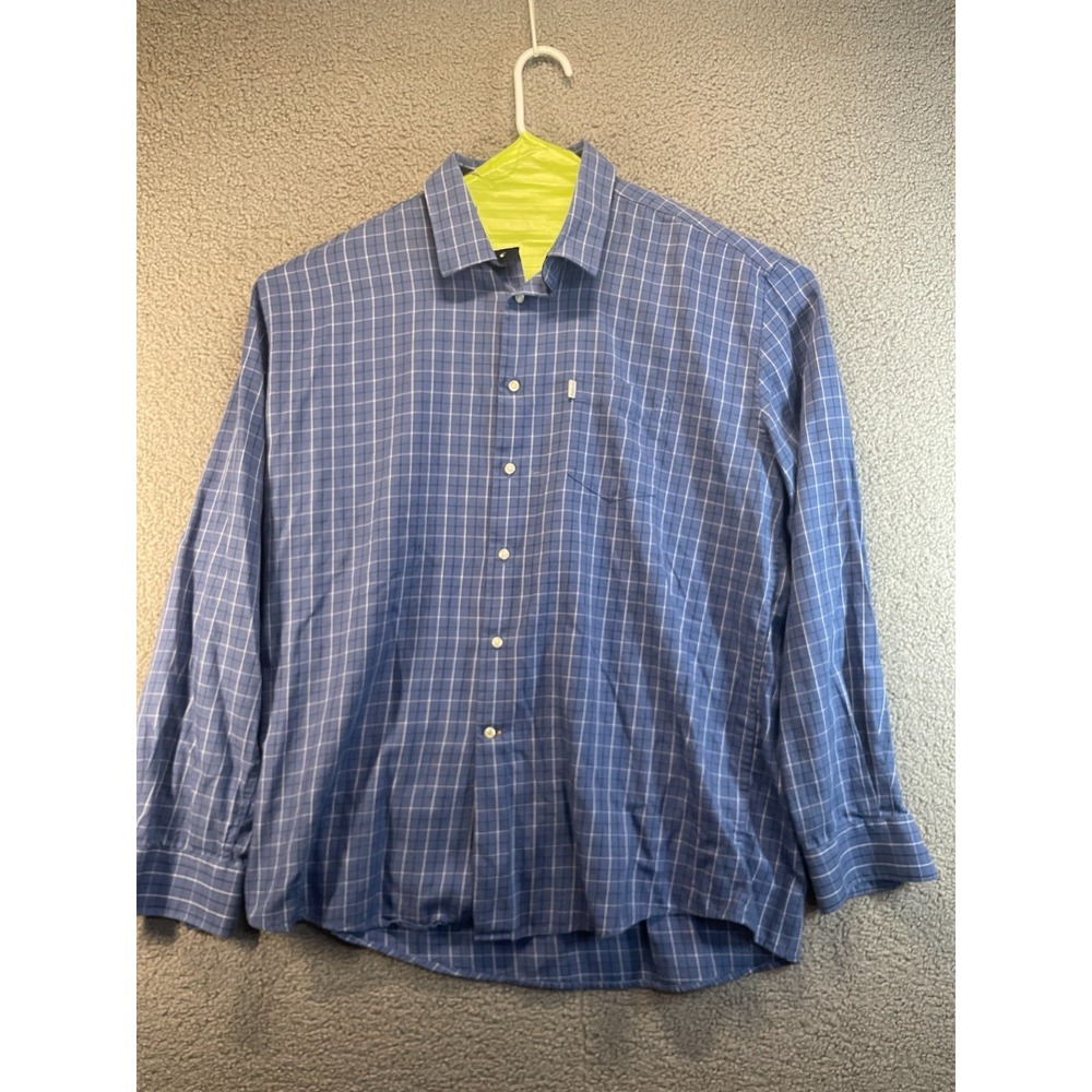 Barbour Shirt Mens XXL Blue Check Regular Fit Dress Shirt